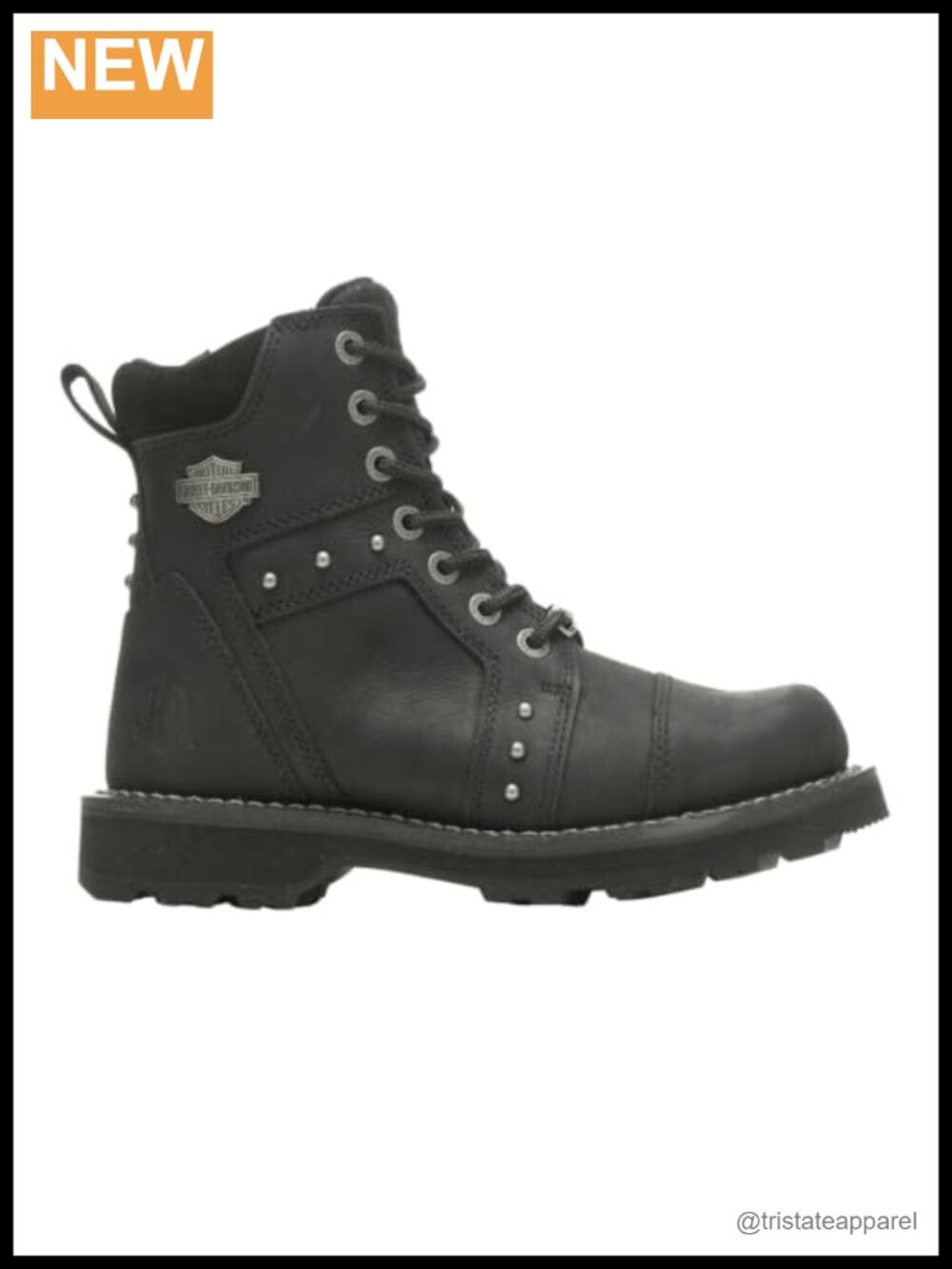 Full Grain Leather Ankle Motorcycle Boots with Goodyear Welt
